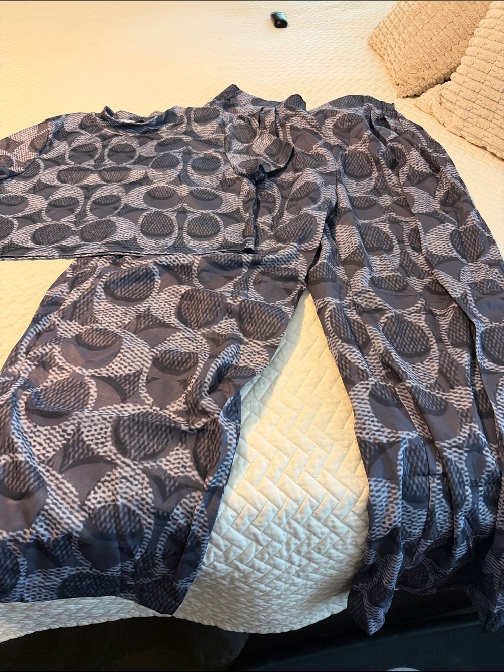 Women's Navy Patterned Jumpsuit